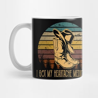 I Got My Heartache Medication Country Cowboy Boots And Hat Music Mug